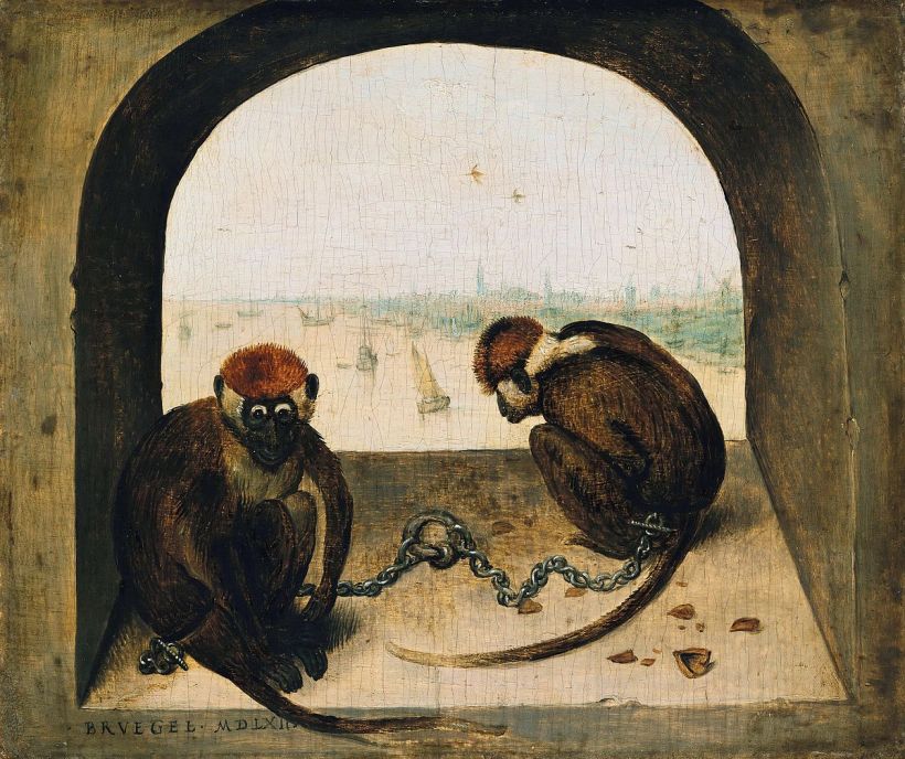 Pieter_Bruegel_de_Oude_-_Twee_geketend_apen